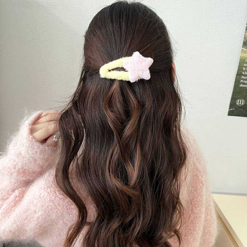 Japanese Cute Plush Star Hairpin Student Dopamine Bangs Hairpin Side Broken Hair Bb Chuck - Image 4